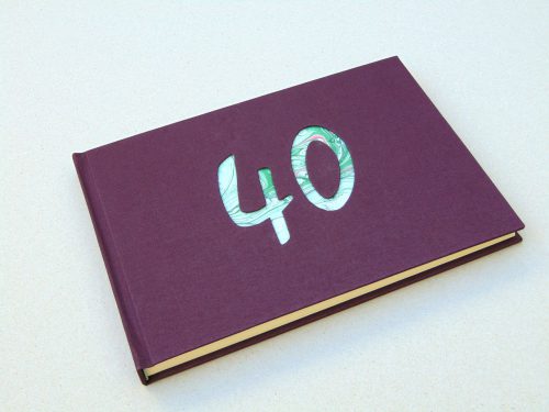 Libro de firmas "40" años con cristal. MardePapel.