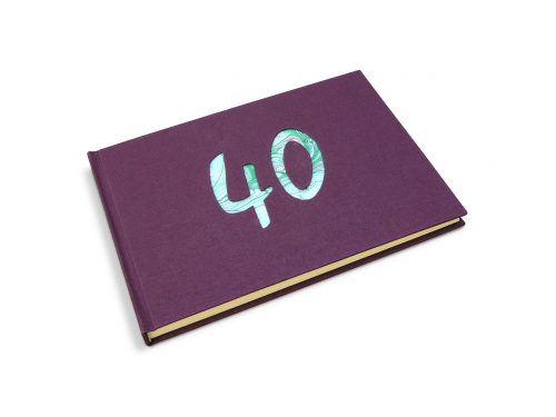 Libro de firmas "40" años con cristal. MardePapel.