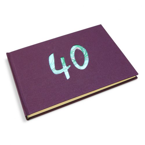 Libro de firmas "40" años con cristal. MardePapel.