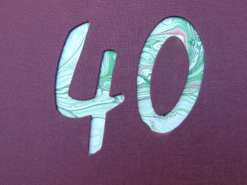 Libro de firmas "40" años con cristal. MardePapel.