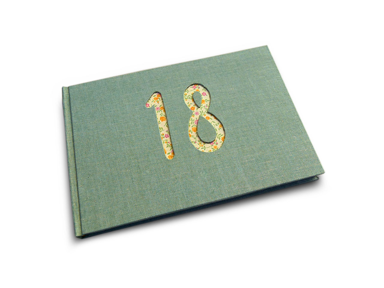 Libro de firmas «18» años lino verde