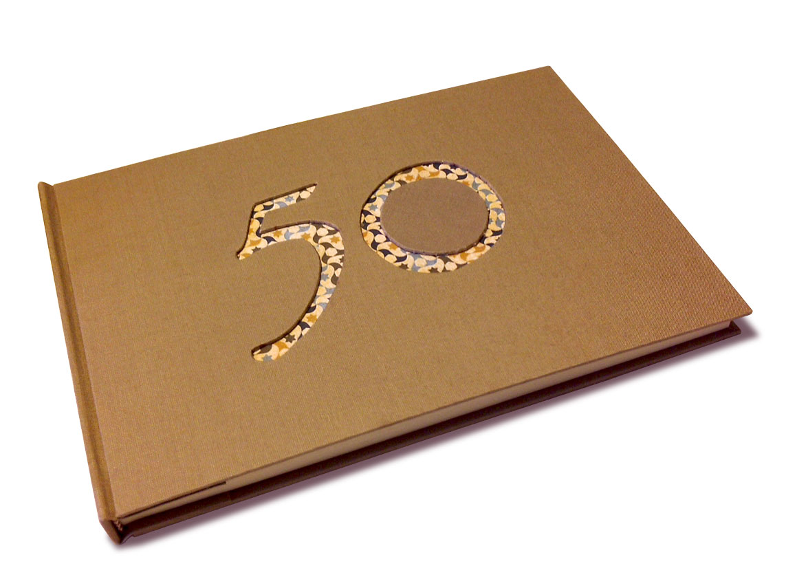 Libro de firmas «50» años beige – Libro de testigos, libro de firmas boda,  álbum de fotos