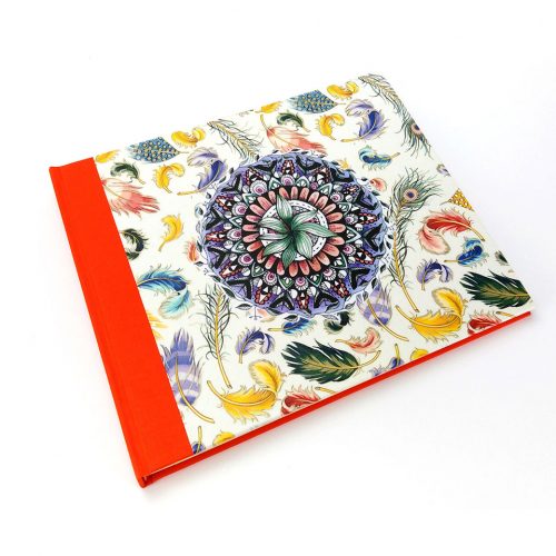 Álbum de fotos naranja con mandala. Mardepapel