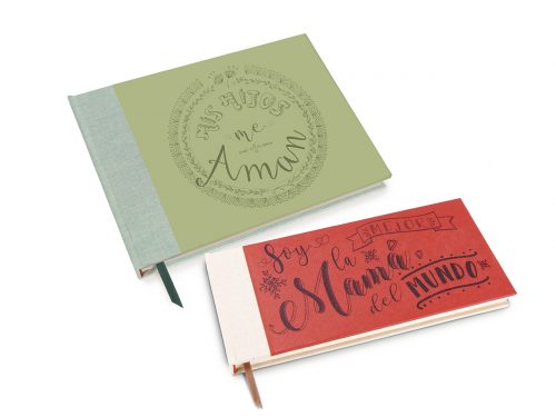 Libretas para mamá verde y rojo. Mardepapel