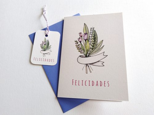 Tarjeta de saludos Tulipanes. Mardepapel