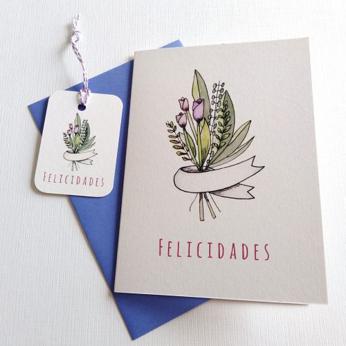 Tarjeta de saludos Tulipanes. Mardepapel