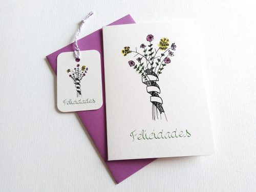 Tarjeta de saludos Flores silvestres. Mardepapel