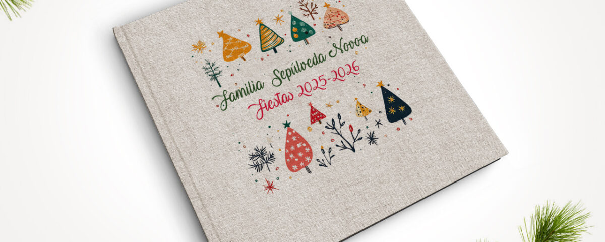 Álbum familiar personalizado. Celebremos la Navidad. MardePapel