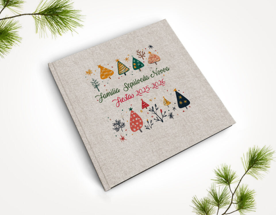 Álbum familiar personalizado. Celebremos la Navidad. MardePapel