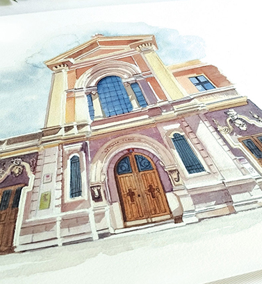 Acuarela original.Mardepapel